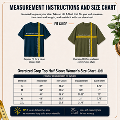 Women’s Oversized Half Sleeve Crop Top - Elephant (220 GSM Interlock Fabric)