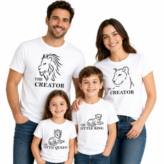 Lion Family Matching Round Neck T-Shirt for Mom –The Creator- (170 GSM) single jersey