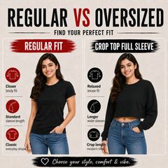 Women’s Oversized full Sleeve Crop Top - Attitude (270 GSM French Terry)