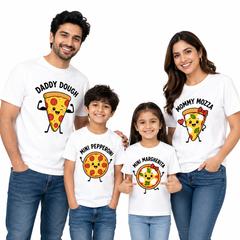 Pizza Family Matching Round Neck T-Shirt for Son –Mini Pepperoni- (170 GSM) single jersey