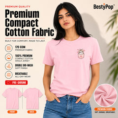 Cat Lover's Round Neck T-Shirts For Women - Meow - (170 GSM) single jersey