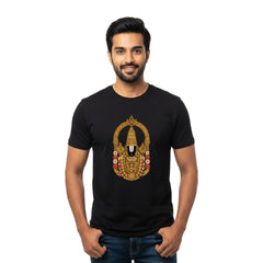Men’s Graphic Print Round Neck T-Shirt-Tirupathi Balaji (170 GSM single jersey)