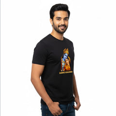 Men’s Graphic Print Round Neck T-Shirt- Krishna (170 GSM single jersey)