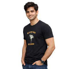 Men’s Graphic Print Round Neck T-Shirt-Jesus(170 GSM single jersey)