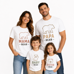Bear Family Matching Round Neck T-Shirt for Daughter – Sister Bear- (170 GSM) single jersey