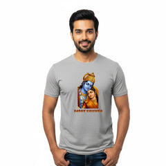 Men’s Graphic Print Round Neck T-Shirt- Krishna (170 GSM single jersey)