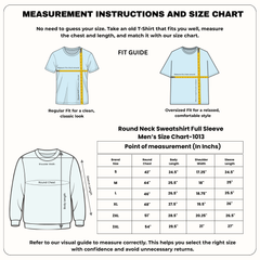 Men’s Graphic Print Round Neck Sweatshirt - 270 GSM