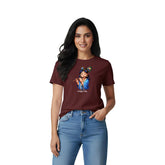 Women’s Graphic Print Round Neck T-Shirt- Krishna (170 GSM single jersey)