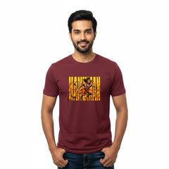 Men’s Graphic Print Round Neck T-Shirt- Hanuman (170 GSM single jersey)