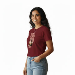 Women’s Graphic Print Round Neck T-Shirt-Jesus(170 GSM single jersey)
