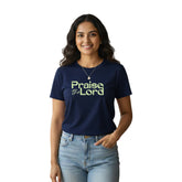 Women’s Graphic Print Round Neck T-Shirt-Jesus(170 GSM single jersey)