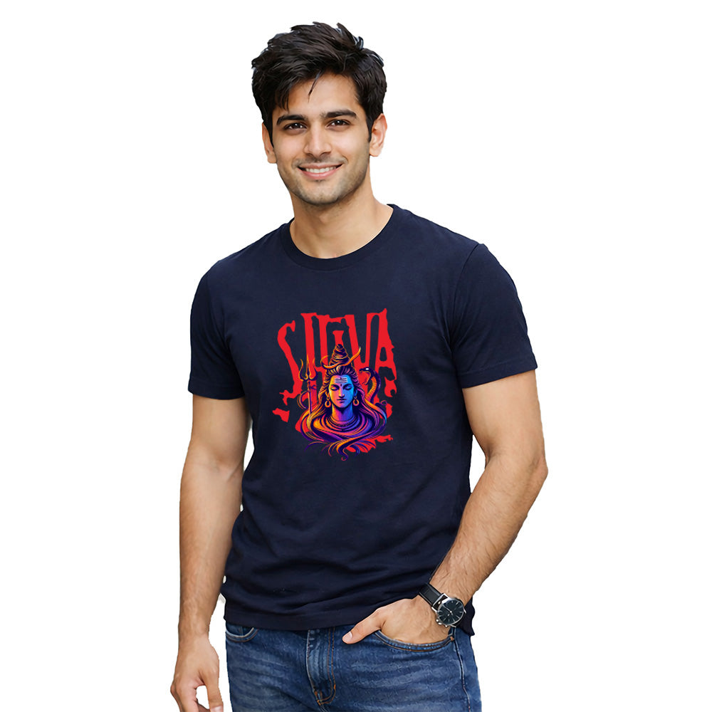 Men’s Graphic Print Round Neck T-Shirt- Shivan (170 GSM single jersey)