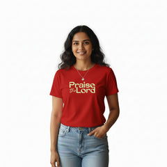 Women’s Graphic Print Round Neck T-Shirt-Jesus(170 GSM single jersey)