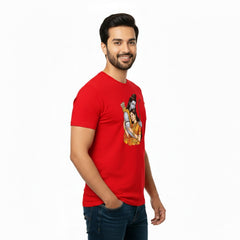 Men’s Graphic Print Round Neck T-Shirt- Jai Shree Ram (170 GSM single jersey)