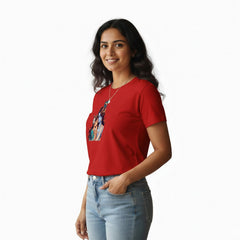 Women’s Graphic Print Round Neck T-Shirt- Krishna (170 GSM single jersey