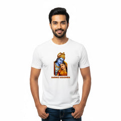 Men’s Graphic Print Round Neck T-Shirt- Krishna (170 GSM single jersey)