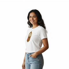 Women’s Graphic Print Round Neck T-Shirt-Thirupathi Balaji (170 GSM single jersey)