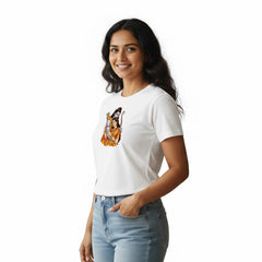 Women’s Graphic Print Round Neck T-Shirt- Jai Shree Ram (170 GSM single jersey)