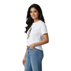 Women’s Graphic Print Round Neck T-Shirt- Krishna (170 GSM single jersey)