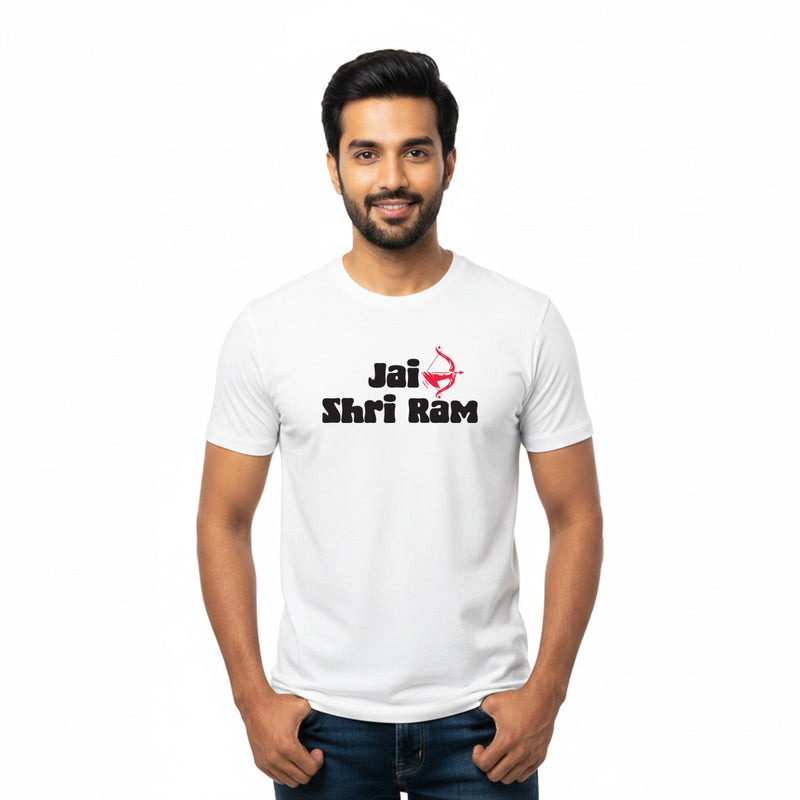Men’s Graphic Print Round Neck T-Shirt- Jai Shree Ram (170 GSM single jersey)