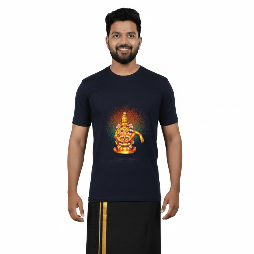 Men’s Graphic Print Round Neck T-Shirt- Ayyappan (170 GSM single jersey)