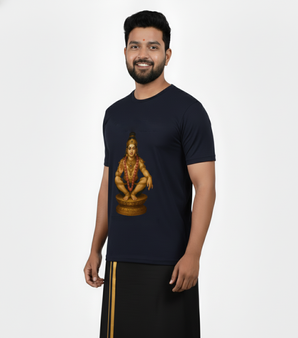Men’s Graphic Print Round Neck T-Shirt- Ayyappan (170 GSM single jersey)