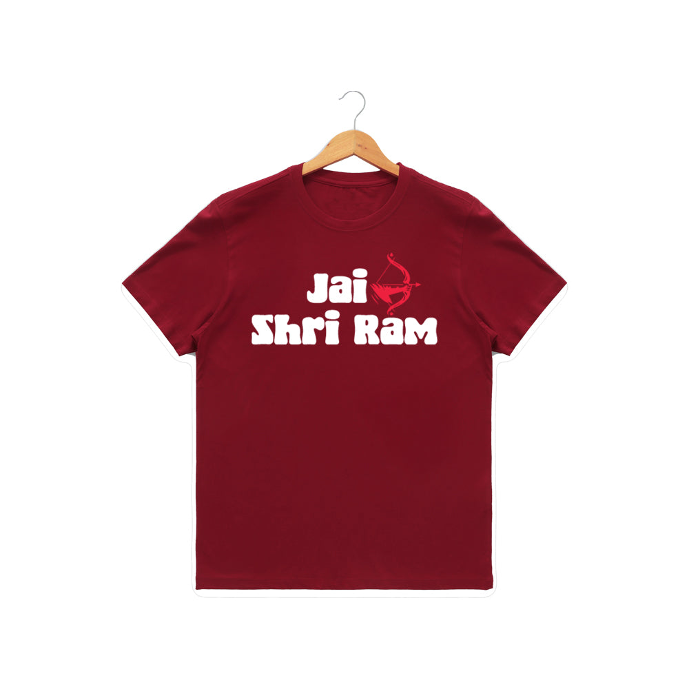Men’s Graphic Print Round Neck T-Shirt- Jai Shree Ram (170 GSM single jersey)