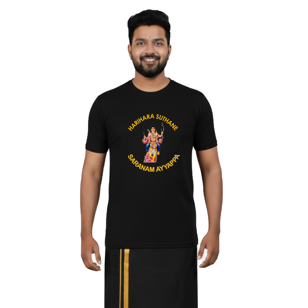 Men’s Graphic Print Round Neck T-Shirt- Ayyappan (170 GSM single jersey)
