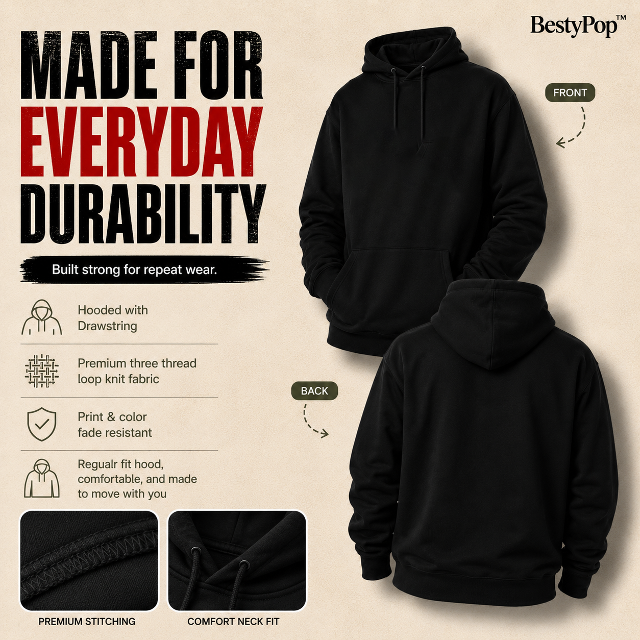 Boy’s Plain Hoodie