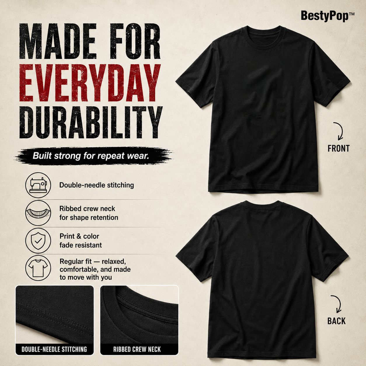 Men’s Plain Round Neck T-Shirt