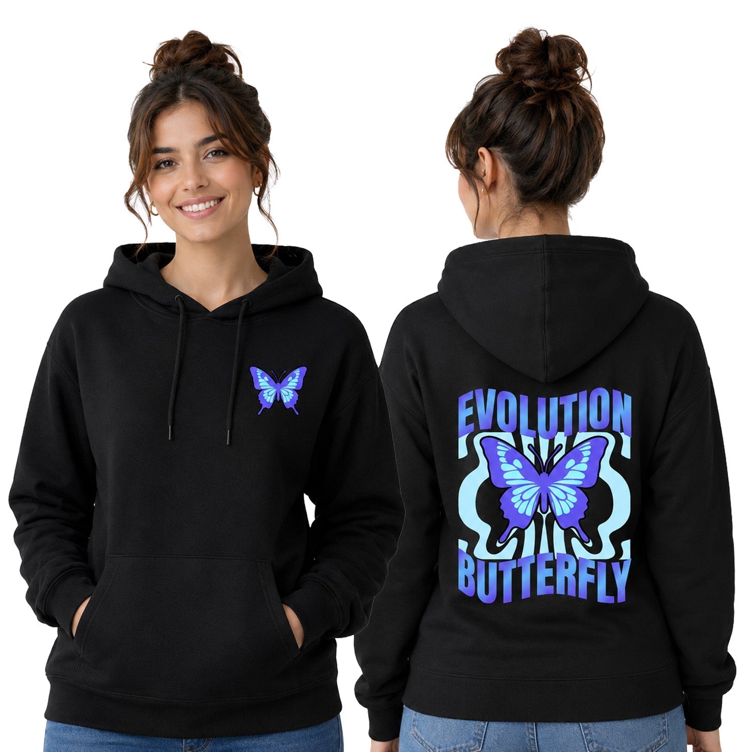 Women’s Hoodie - Evolution Butterfly (320 GSM)