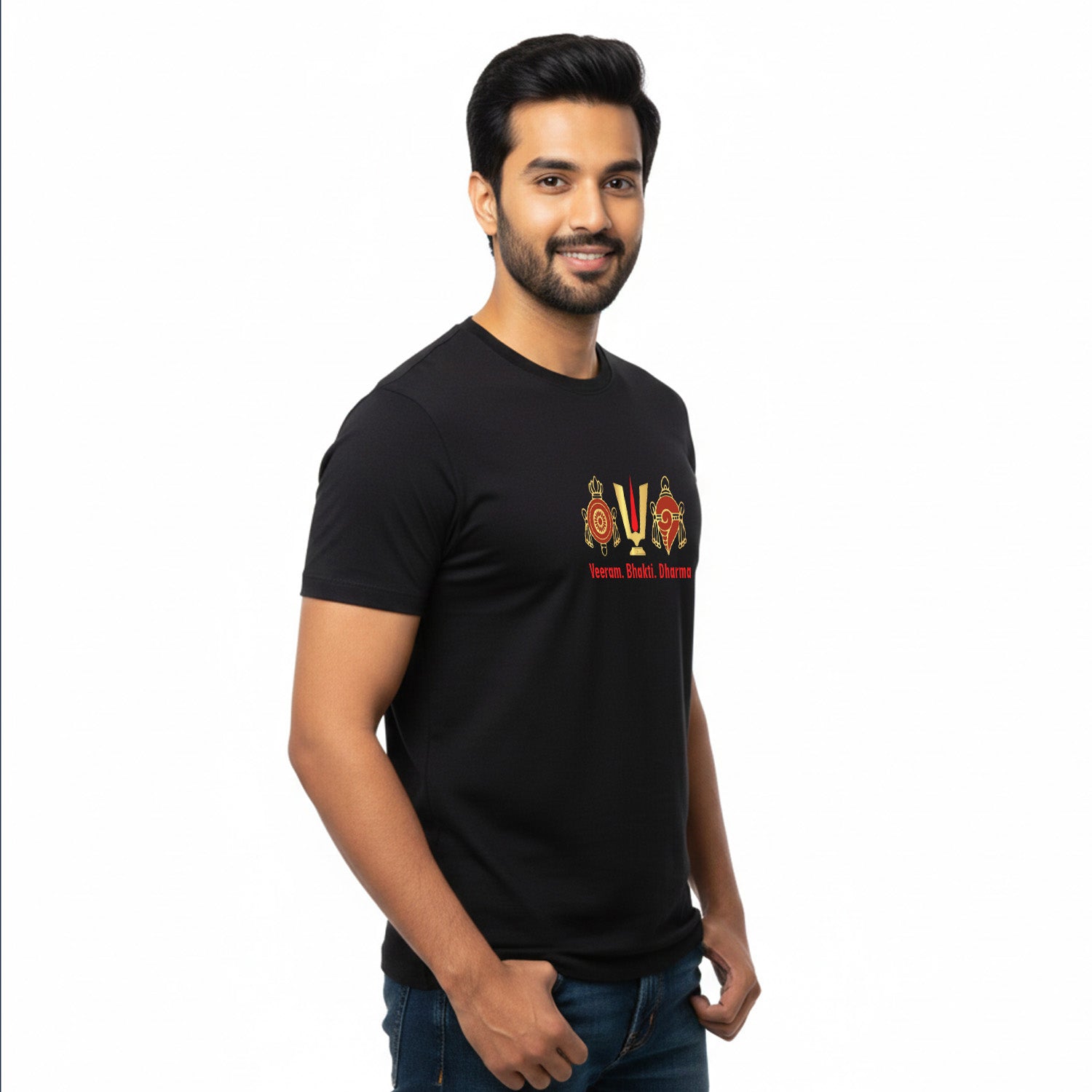 Men’s Graphic Print Round Neck T-Shirt-Tirupathi Balaji (170 GSM single jersey)