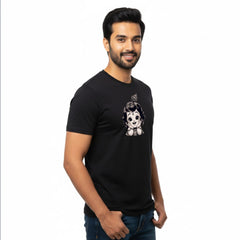 Men’s Graphic Print Round Neck T-Shirt- Krishna (170 GSM single jersey)
