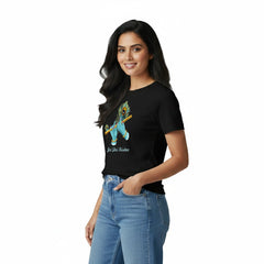 Women’s Graphic Print Round Neck T-Shirt- Krishna (170 GSM single jersey)