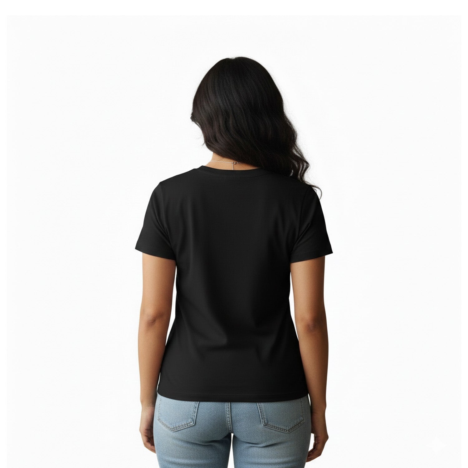 Women’s Graphic Print Round Neck T-Shirt-Jesus(170 GSM single jersey)