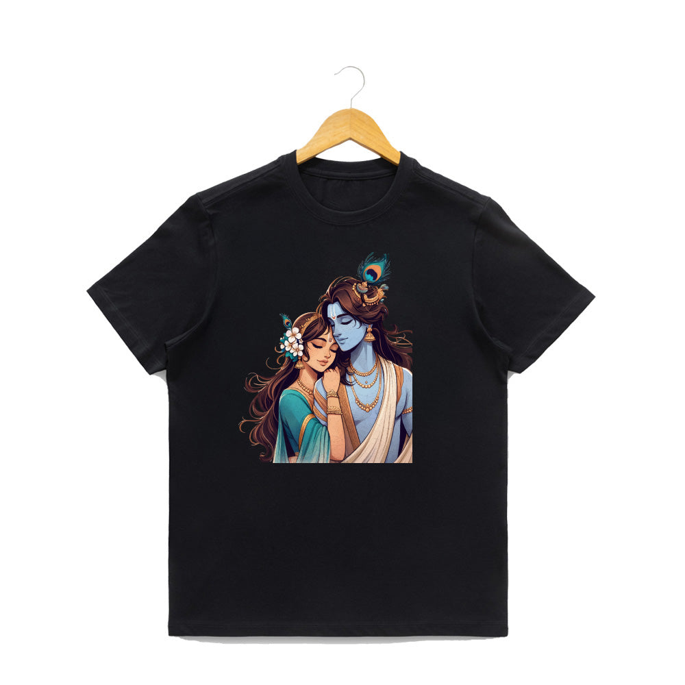 Women’s Graphic Print Round Neck T-Shirt- Krishna (170 GSM single jersey)
