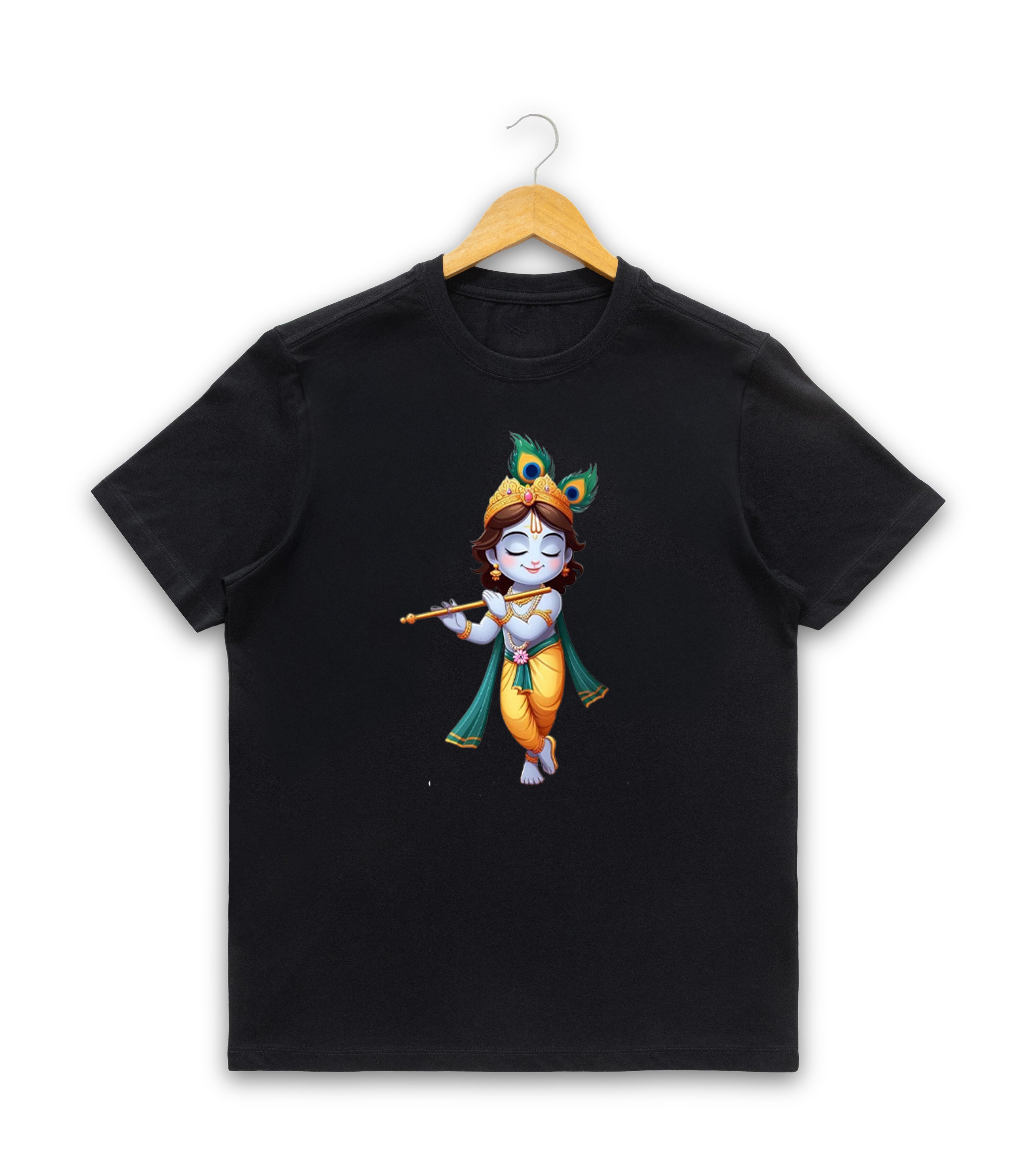 Women’s Graphic Print Round Neck T-Shirt- Krishna (170 GSM single jersey)