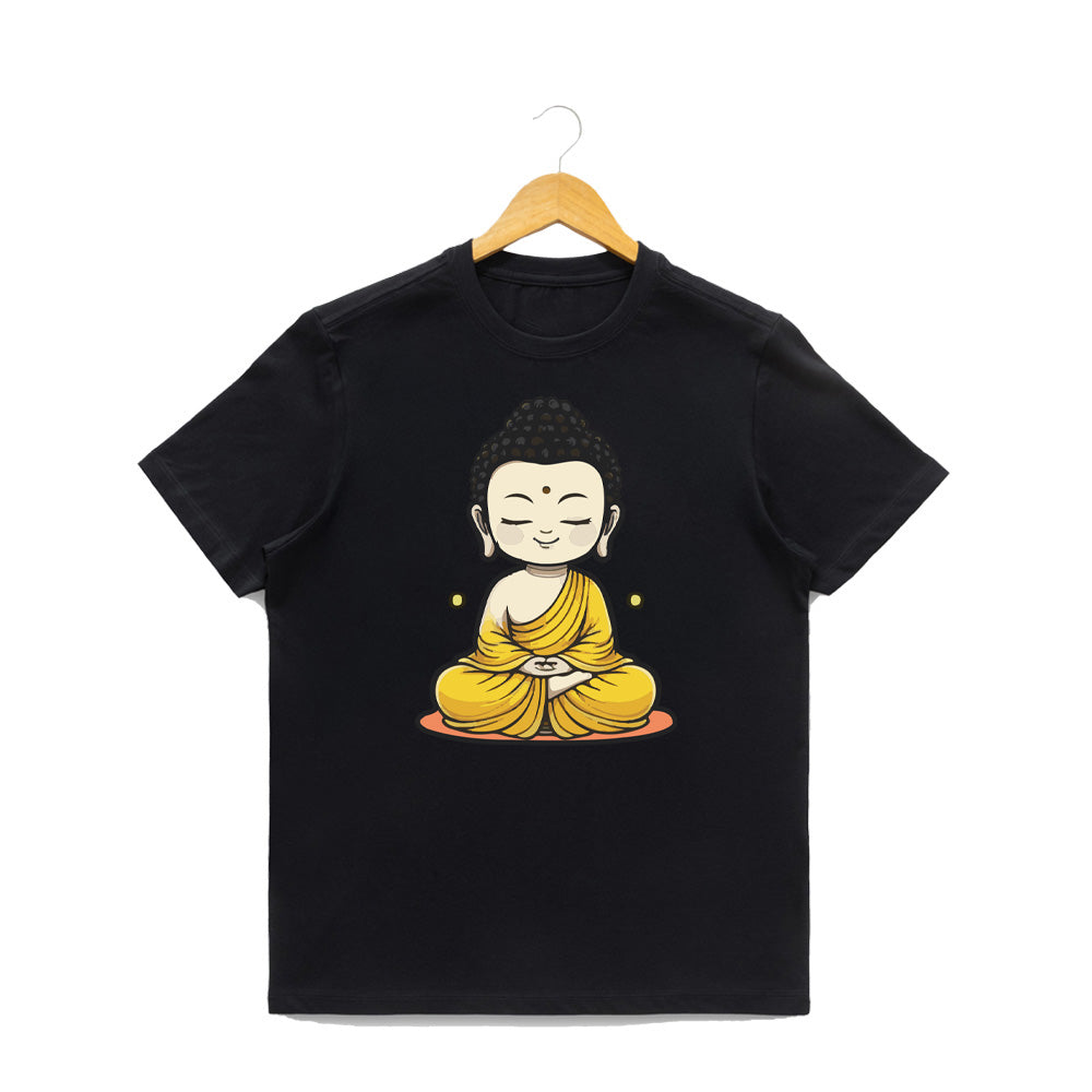Women’s Graphic Print Round Neck T-Shirt- Buddha (170 GSM single jersey)