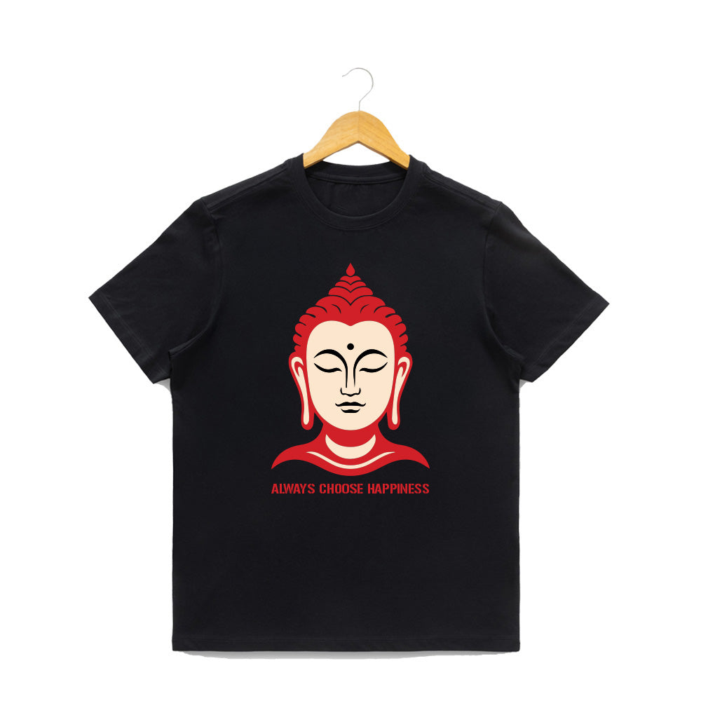 Women’s Graphic Print Round Neck T-Shirt- Buddha (170 GSM single jersey)