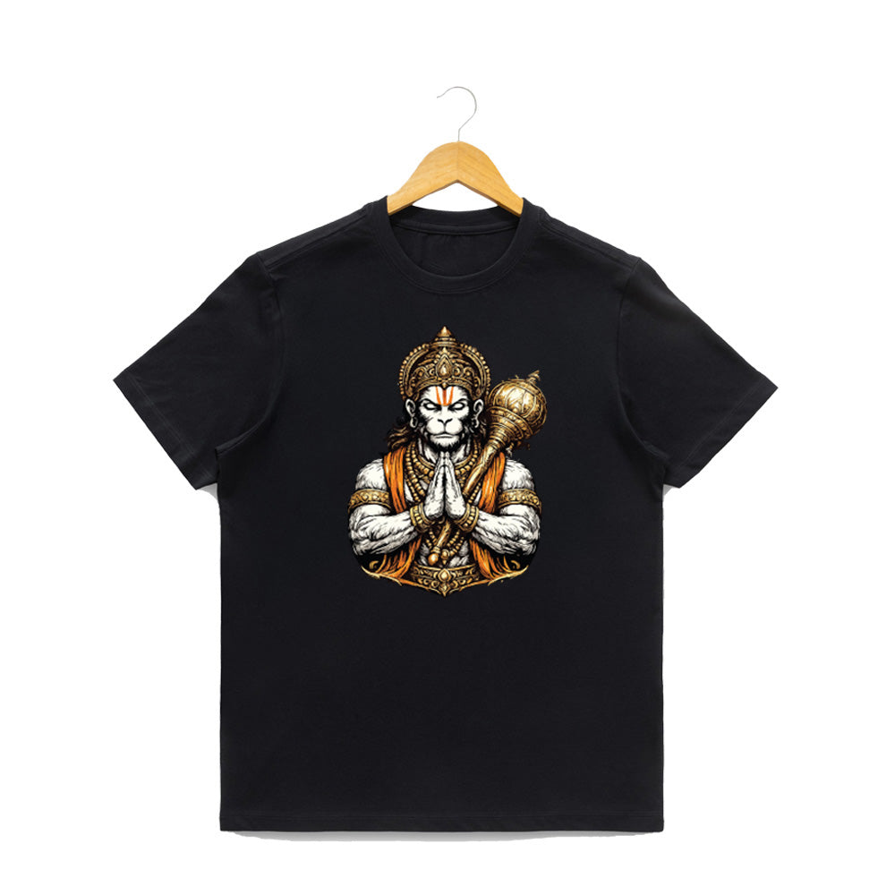 Women’s Graphic Print Round Neck T-Shirt- Hanuman(170 GSM single jersey)