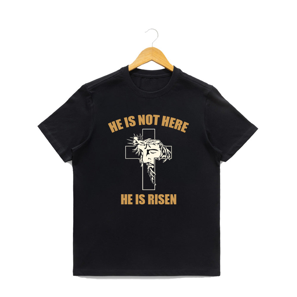 Men’s Graphic Print Round Neck T-Shirt-Jesus(170 GSM single jersey)