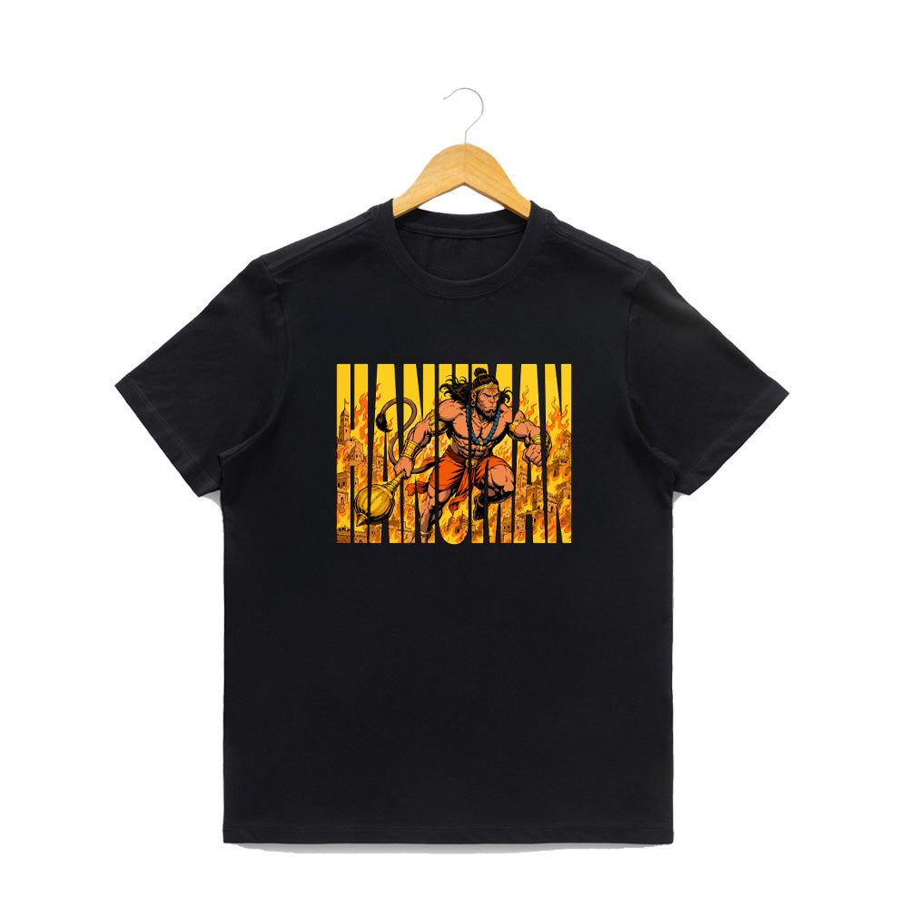 Men’s Graphic Print Round Neck T-Shirt- Hanuman (170 GSM single jersey)