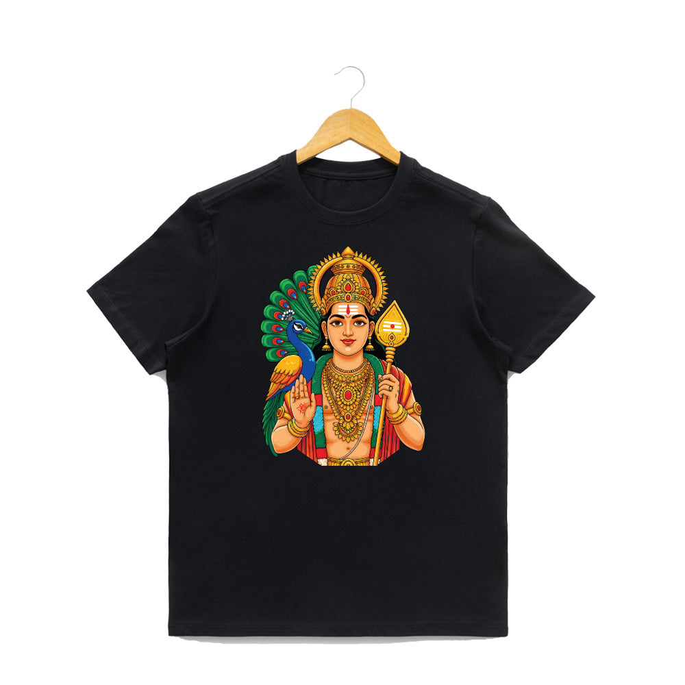 Men’s Graphic Print Round Neck T-Shirt- Murugan (170 GSM single jersey)