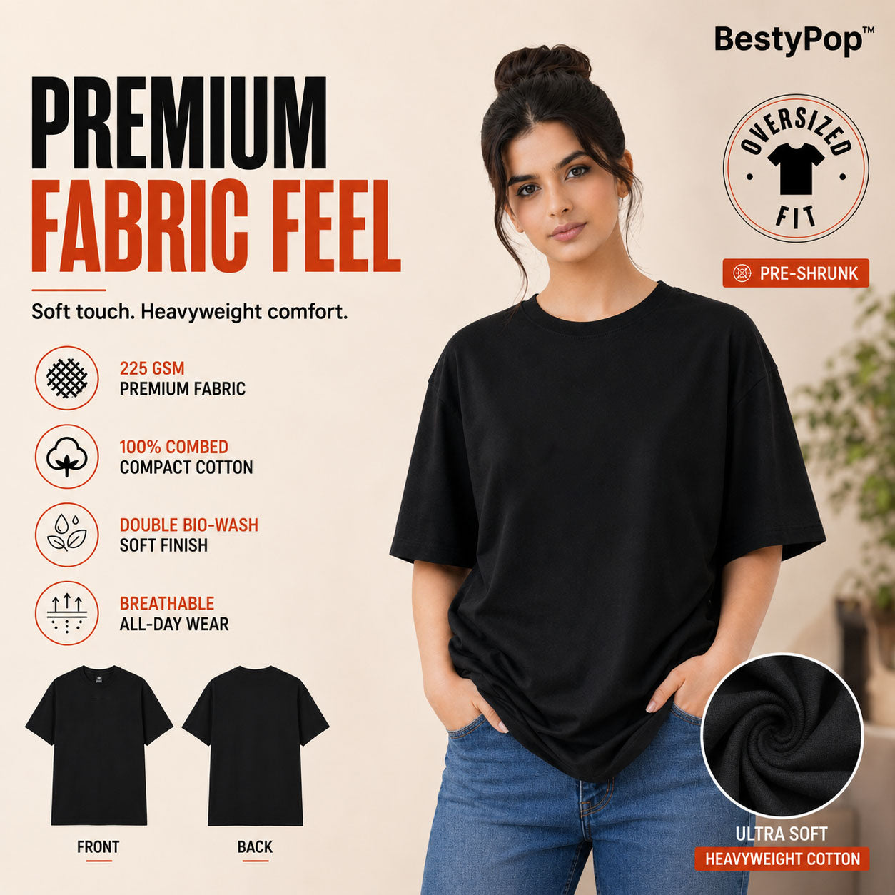 Women’s Oversized Plain T-Shirt