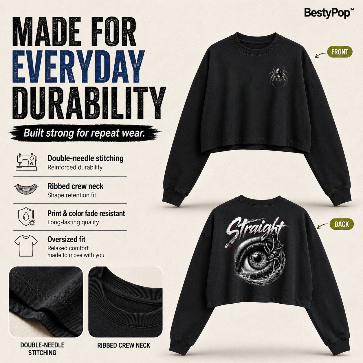 Women’s Crop top full Sleeve - 270 GSM