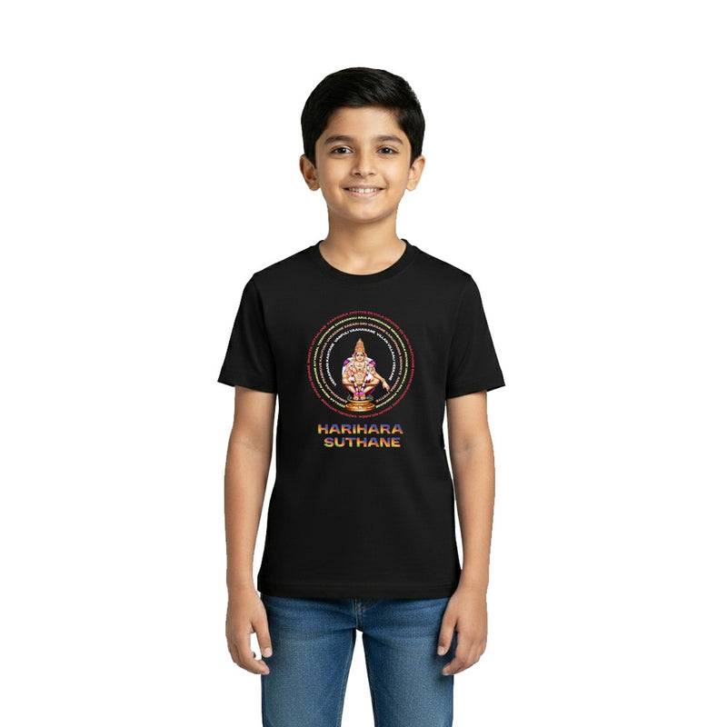Boy’s Graphic Print Round Neck T-Shirt- Ayyappan