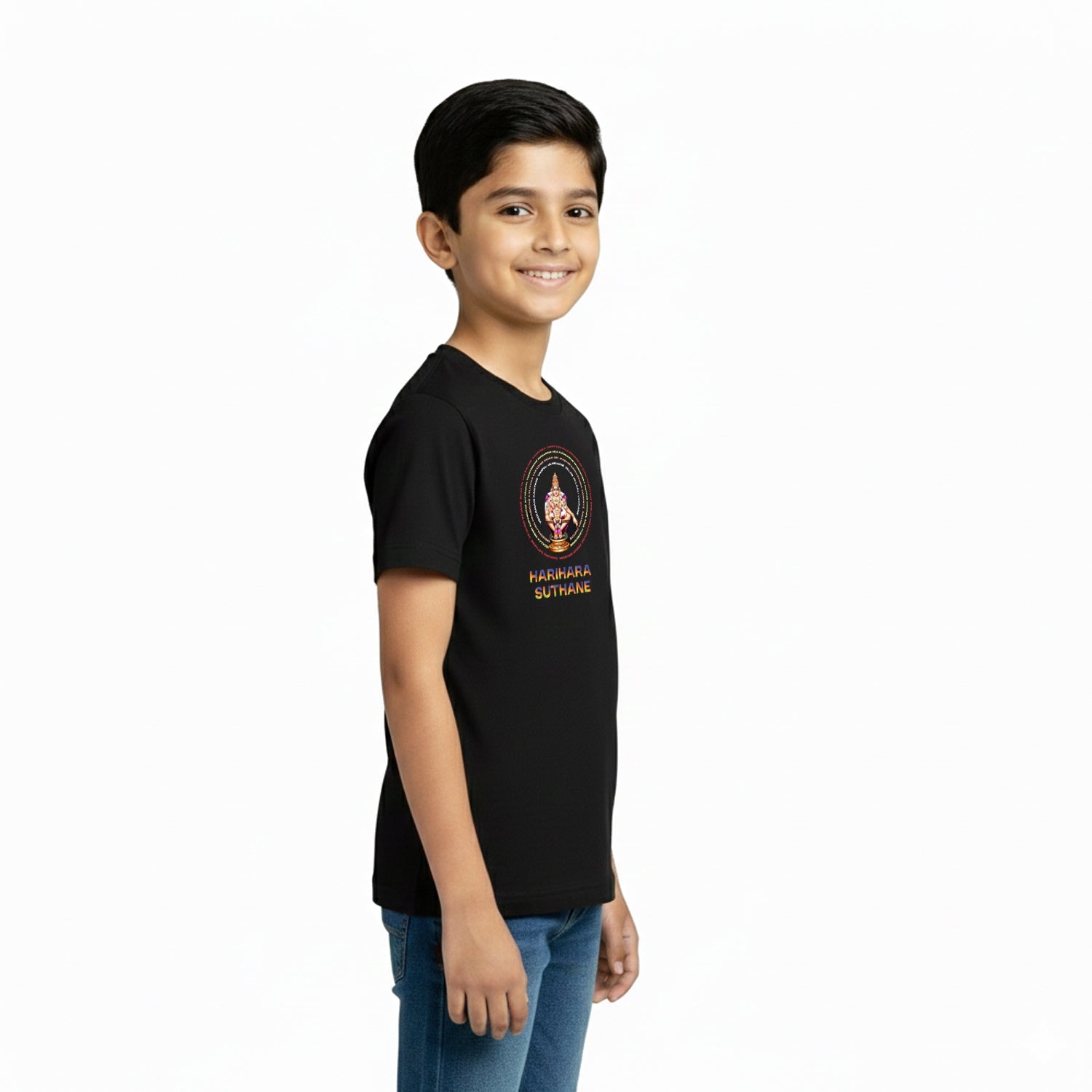 Boy’s Graphic Print Round Neck T-Shirt- Ayyappan