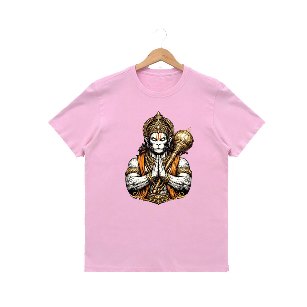 Women’s Graphic Print Round Neck T-Shirt- Hanuman(170 GSM single jersey)