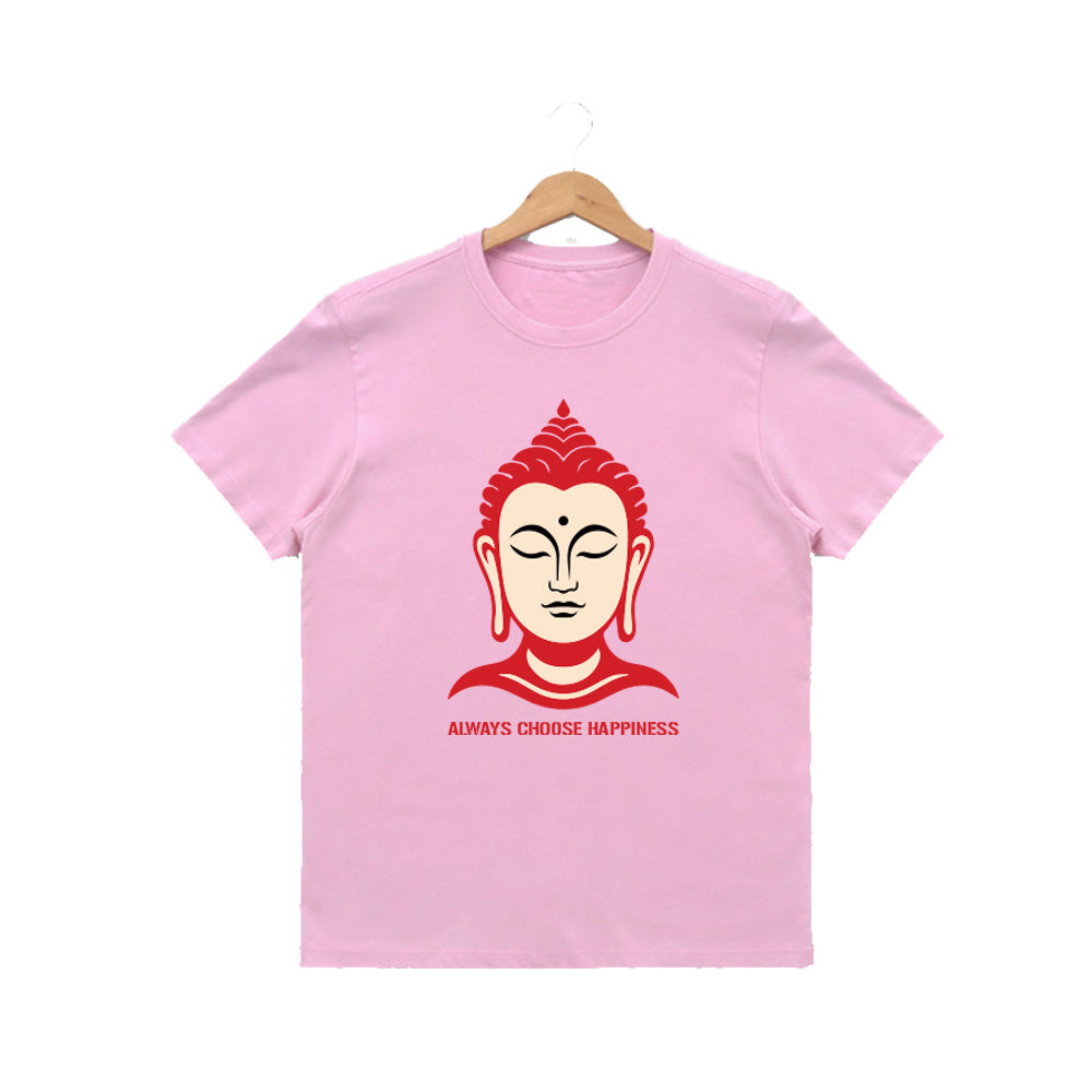 Women’s Graphic Print Round Neck T-Shirt- Buddha (170 GSM single jersey)