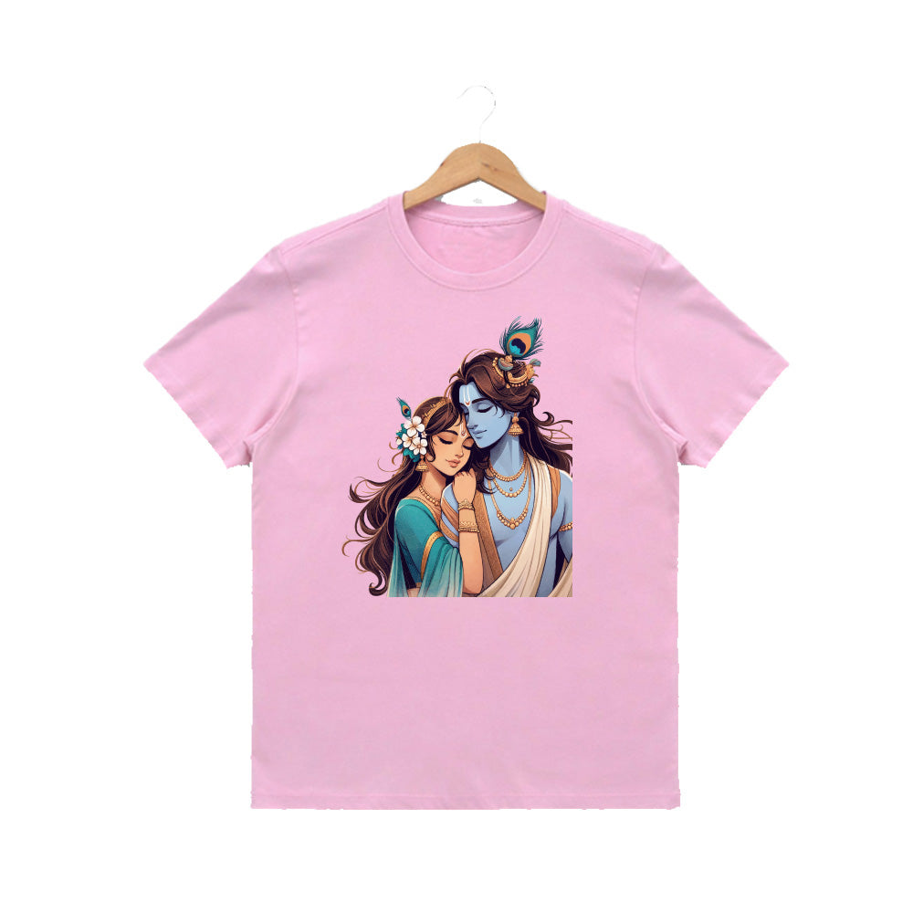Women’s Graphic Print Round Neck T-Shirt- Krishna (170 GSM single jersey)